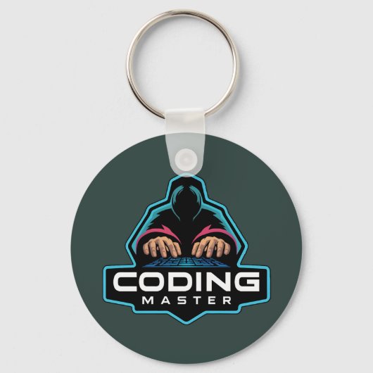 Porte-clés Guru du codage cyber : Cadeaux technologiques (Recto)