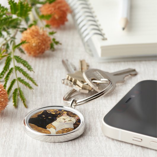 Porte-clés Gustav Klimt A Inspiré Deux Chats En Lit (Côté)