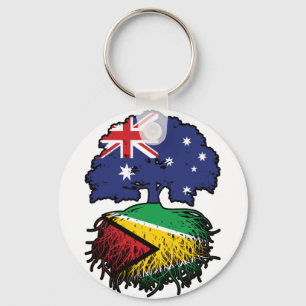 Porte-clés Guyana Guyanais Australien Australie Racines d'arb