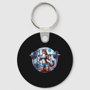 Porte-clés Gym Muscle Girl Avec Barbell Power Beauté Bodybu