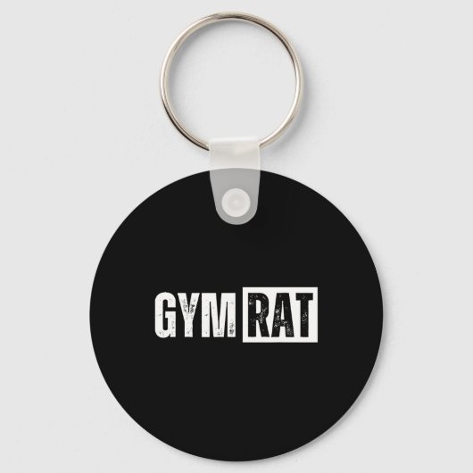 Porte-clés Gym Rat Drôle Exercice de musculation (Recto)