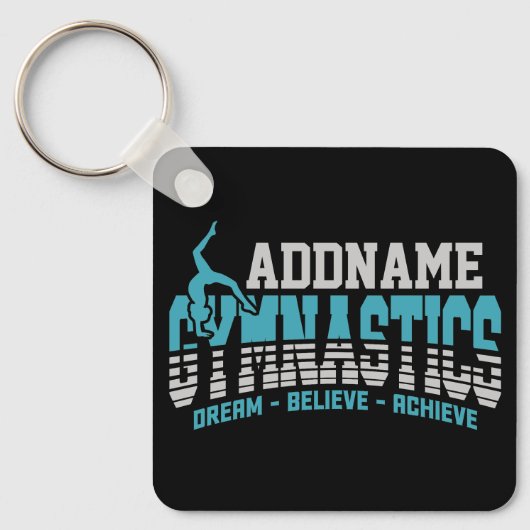 Porte-clés Gymnaste AJOUTER LE NOM Gymnastique Équipe Backben (Recto)