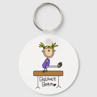 Porte-clés Gymnaste blond pour fille sur poutre balance