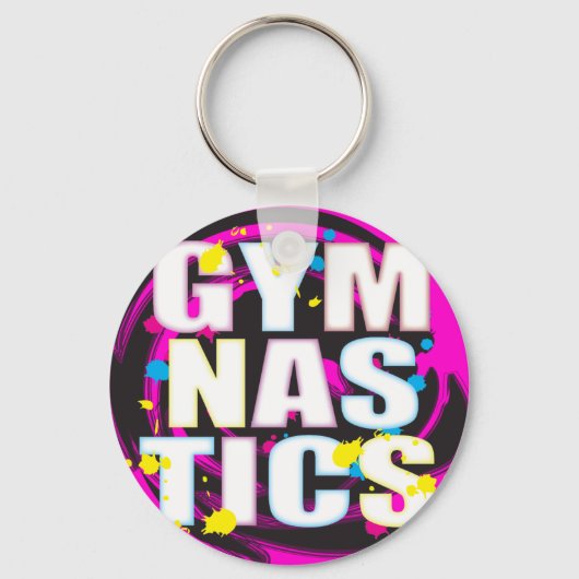 Porte-clés Gymnastique artistique Peinture rose (Recto)