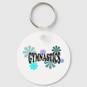 Porte-clés Gymnastique avec les fleurs bleues