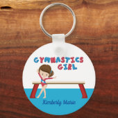 Porte-clés Gymnastique fille mignonne perche de gymnaste pers (Recto)