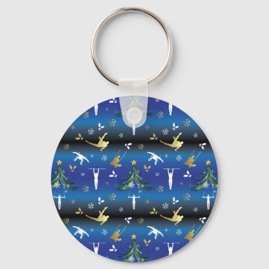 Porte-clés Gymnastique masculine Snowflake sapin de Noël (Recto)