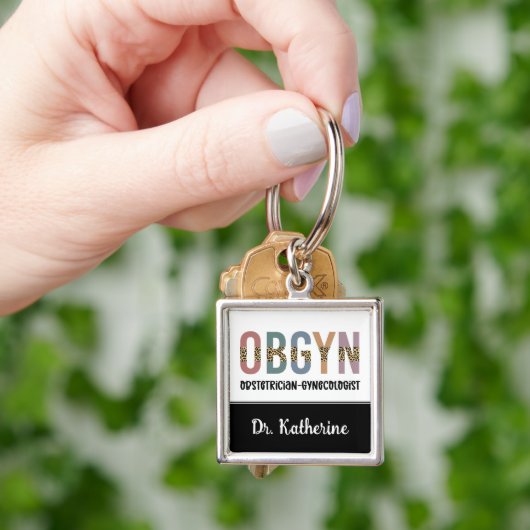 Porte-clés Gynécologue obstétricien OBGYN personnalisé (main)