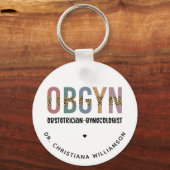 Porte-clés Gynécologue obstétricien OBGYN personnalisé (Recto)