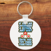 Porte-clés H2O frunny chimie hydratation eau (Recto)