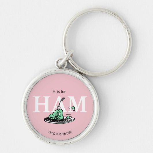 Porte-clés "H pour JAMBON" | Conception de l'alphabet (Devant)