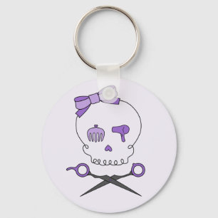 Porte-clés Hair Stylist Skull & Scissor Crossbones - Purple 2