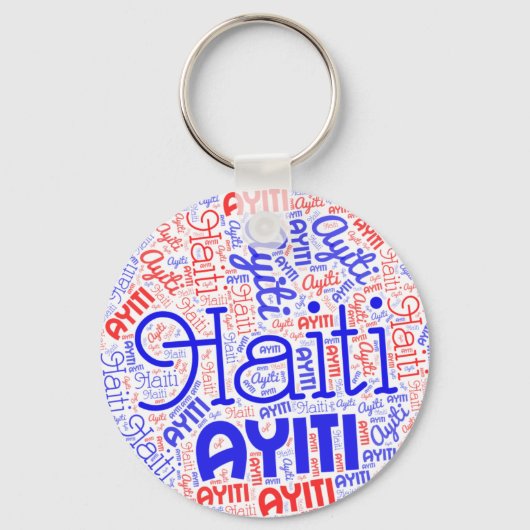 Porte-clés Haïti Ayiti Word Cloud (Recto)