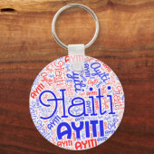 Porte-clés Haïti Ayiti Word Cloud (Recto)