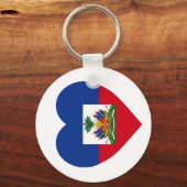 Porte-clés Haïti Coeur du drapeau (Recto)