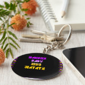 Porte-clés Hakuna Matata, jaune et violet, bébé, donne un (Côté)