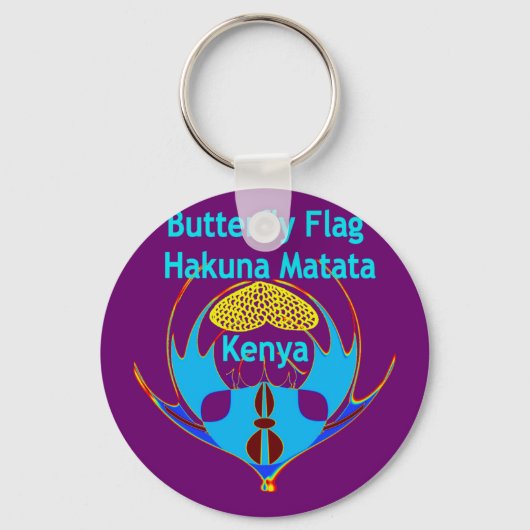 Porte-clés "Hakuna Matata Kenya" Papillon Art Imprimer/Graphi (Recto)