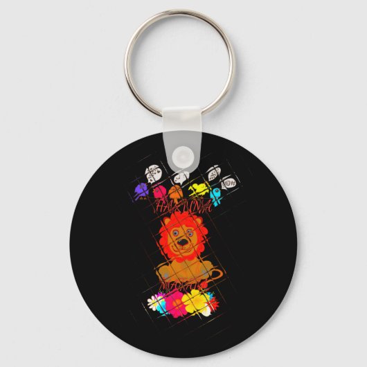 Porte-clés Hakuna Matata mignon petit lion roi (Recto)