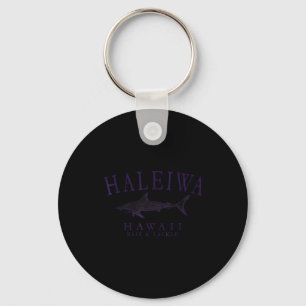 Porte-clés Haleiwa hawaii requin vintage prune art pêche
