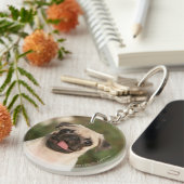 Porte-clés Halètement de chiot de carlin de faon (Devant droit)