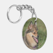 Porte-clés Halètement de Headshot de Pomeranian (Devant gauche)