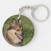 Porte-clés Halètement de Headshot de Pomeranian (Dos)