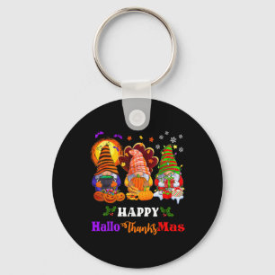 Porte-clés Hallothanksmas Gnomes Halloween Thanksgiving Joyeu