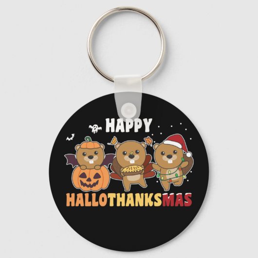 Porte-clés Hallothanksmas Happy Beaver Christmas Beaver Keych (Recto)