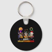 Porte-clés Hallothanksmas Highland Cow Halloween Christmas Th (Recto)