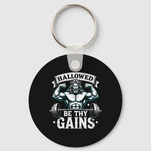 Porte-clés Hallow Be Thains Christian Workout Gym Jesus (Recto)