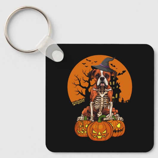 Porte-clés Halloween allemande de chien de boxe (Recto)