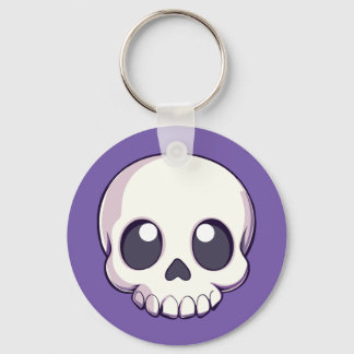 Porte-clés Halloween au crâne de caricature mignon