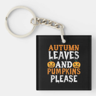 Porte-clés Halloween Autumn Leaves and Pumkins Birthday
