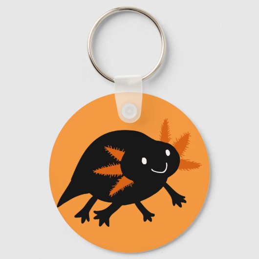 Porte-clés Halloween Axolotl noir (Recto)