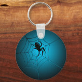 Porte-clés Halloween Black Spider sur le Web (Recto)