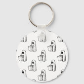 Porte-clés Halloween, Blancs Fantômes, Tricoter Ou Traiter, B (Verso)
