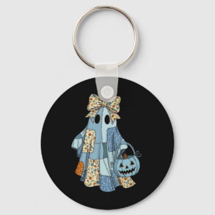 Porte-clés Halloween Blue Denim Ghost Trendy Denim Patchwork