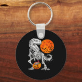 Porte-clés Halloween Boys Dinosaur Skeleton T Rex Y Pumpkin M (Recto)