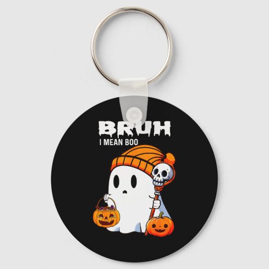 Porte-clés Halloween Bruh Ghost Boo Skull Pumpkin Boys Kids M (Recto)