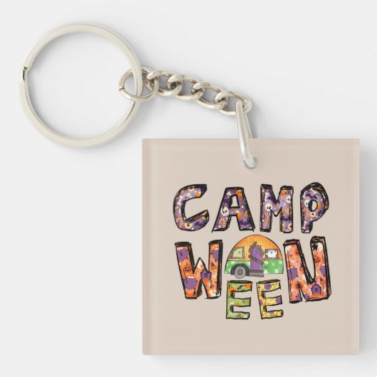 Porte-clés Halloween Camping | Jeu de mots (Devant)