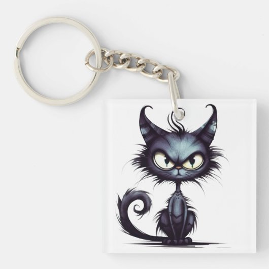 Porte-clés Halloween Chat #2 Art numérique (Devant)
