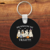 Porte-clés Halloween Chiens Fantômes Quelqu'Un A Dit Traiter (Recto)