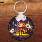 Porte-clés Halloween Citrouille mignon Fantômes Moon Effrayan (Recto)