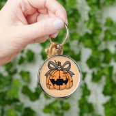 Porte-clés Halloween, Citrouille Visage Mignon (Main)