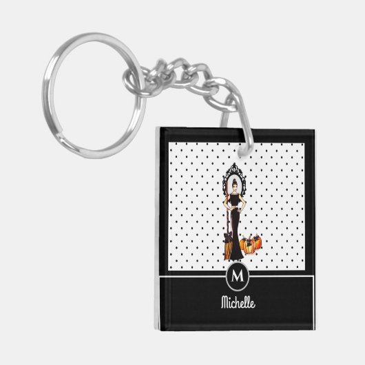 Porte-clés Halloween Classic Élégante Robe Noire Longue Mode (Devant gauche)