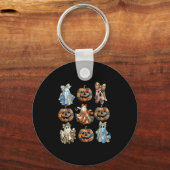 Porte-clés Halloween Coquette Bow Citrouille Ghost Patchwork (Recto)