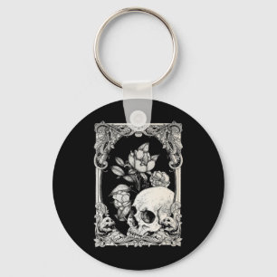 Porte-clés Halloween Crâne Pastel Goth Fleur gothique Floral