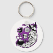 Porte-clés Halloween Croissant Lune crâne de sorcière (Verso)