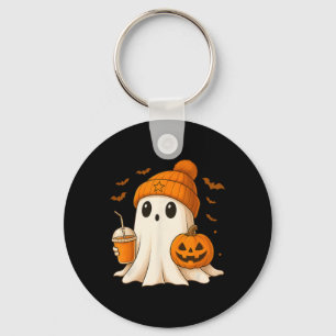 Porte-clés Halloween Cute Ghost Boire Citrouille Hommes Femme