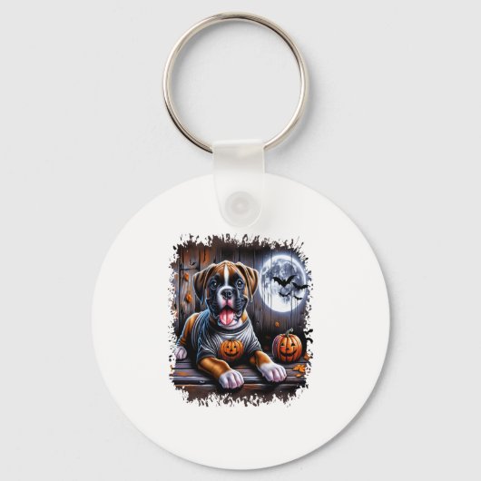 Porte-clés Halloween de chien de boxe (Recto)